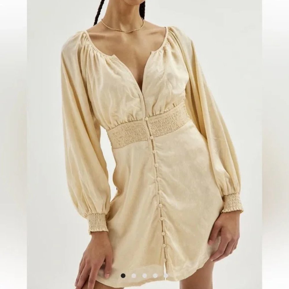 Urban Outfitters Rebecca Mini Dress Champagne Size Small NWOT